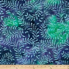 Textile Creations Indian Batik Gypsy Vine Metallic, Blue Yard